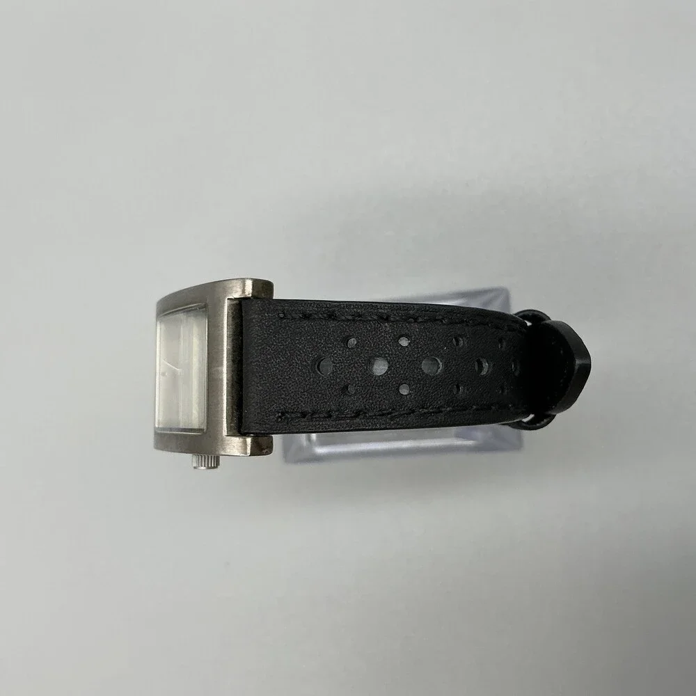 Vestal Electra Womens Watch 23mm Silver Tone Black Leather New Battery